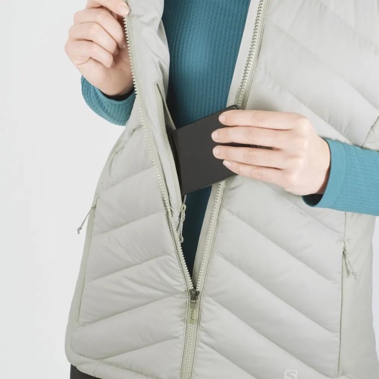Salomon Essential Xwarm Down Women's Vest Light Grey | CA 81N6
